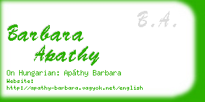 barbara apathy business card